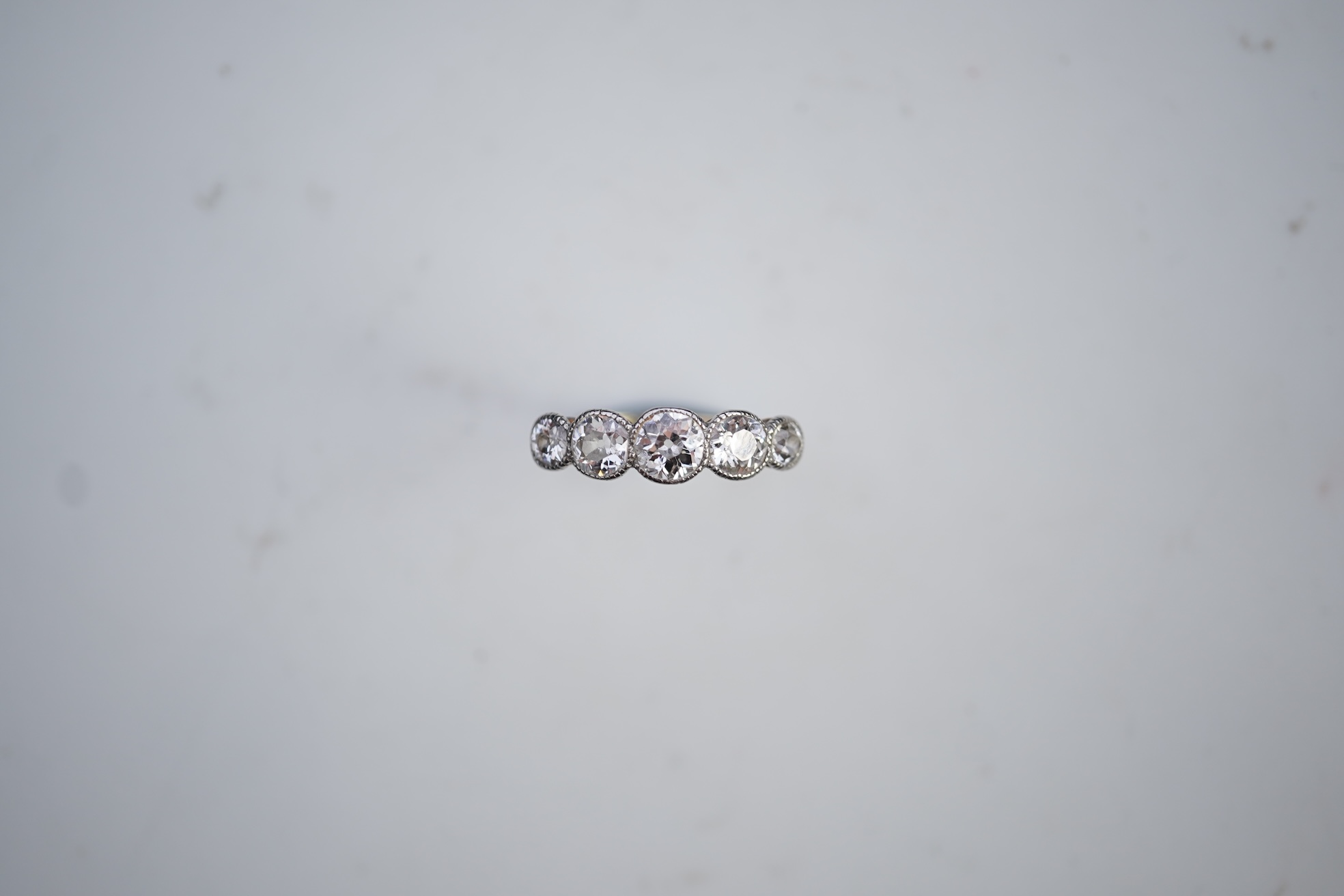 A diamond five-stone ring, early 20th century